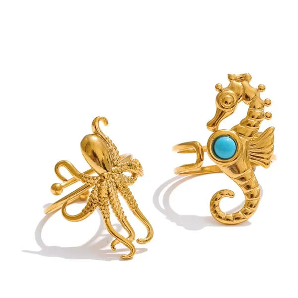 Ocean_Duo_Ring_Octopus_Ring_gold_Stainless_steel