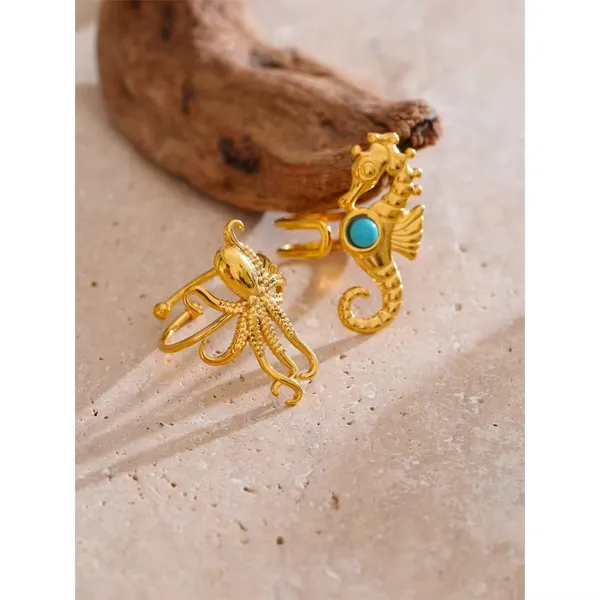 Ocean_Duo_Ring_Octopus_Ring_gold_Stainless_steel