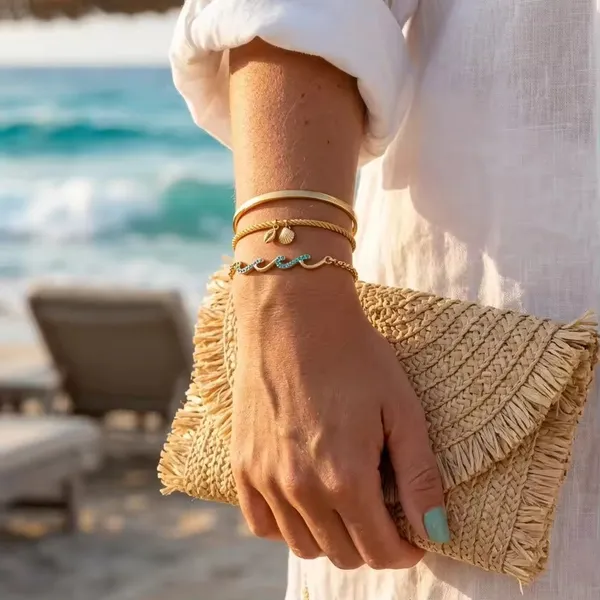 Ocean_Wave_Bracelet__Bracelet__gold_Stainless_steel