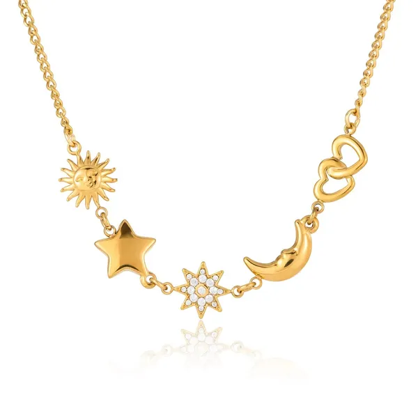 Celeste_Charm_Necklace__Necklace_gold_Stainless_steel