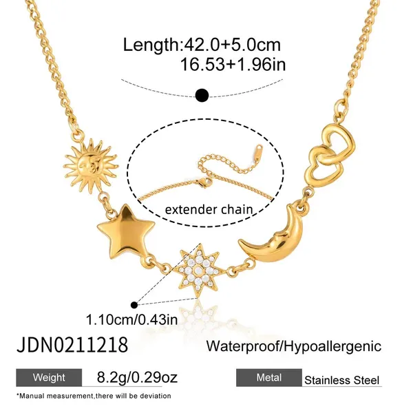 Celeste_Charm_Necklace__Necklace_gold_Stainless_steel