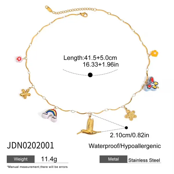 Happy_Charms__Necklace_gold_Stainless_steel