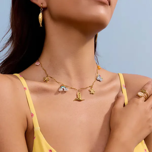 Happy_Charms__Necklace_gold_Stainless_steel