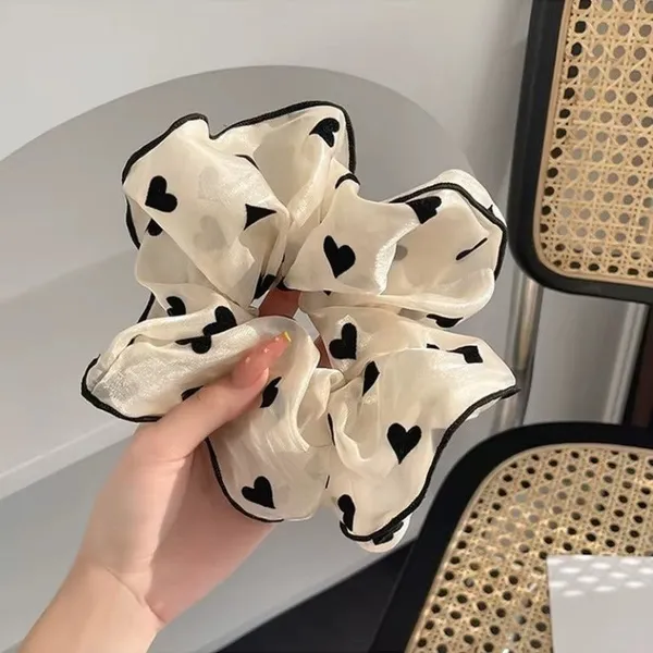 Monochrome_Organza_Hair_Scrunchies_Heart_Scrunchie__Beige_silk