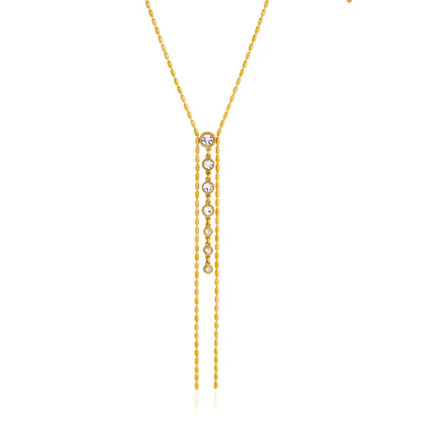 Starlace_Drop_Necklace__Necklace_gold_Stainless_steel