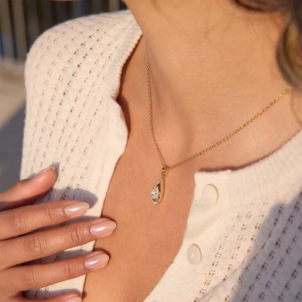Crystal_Drop_Necklace__Necklace_gold_Stainless_steel