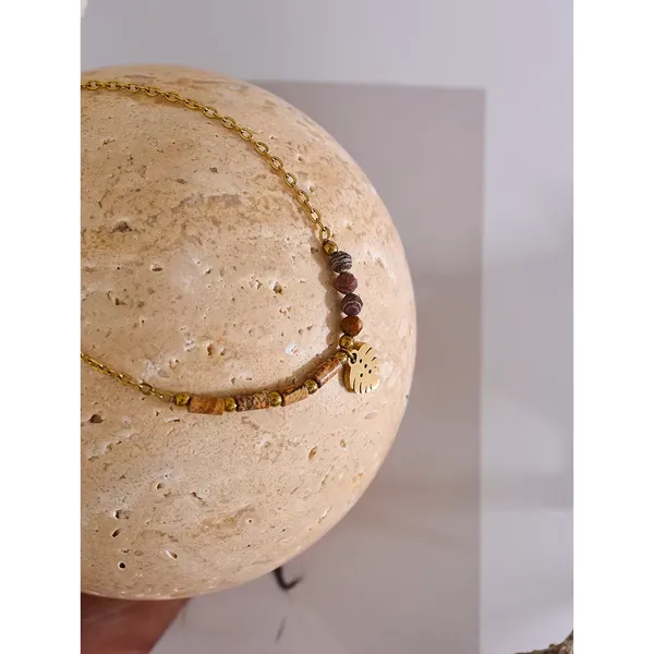 Leaf_Beaded_Bracelet__Bracelet__gold_Stainless_steel