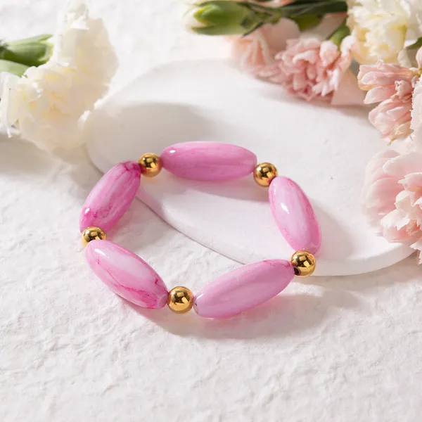 Candy_Marble_Bracelet__Bracelet__pink_Stainless_steel