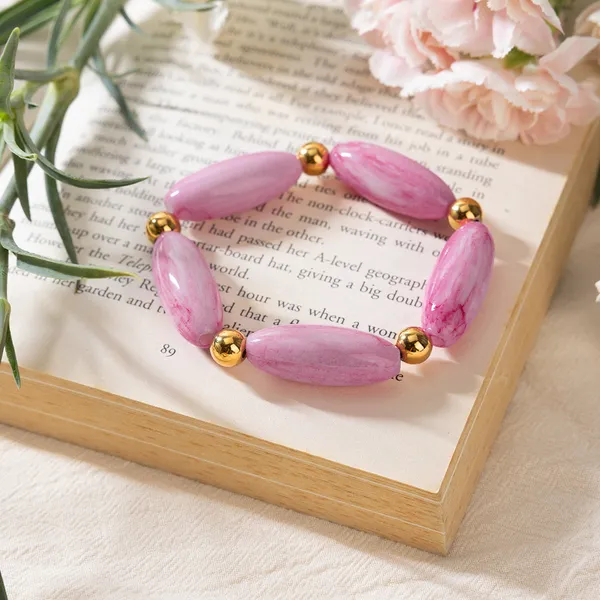 Candy_Marble_Bracelet__Bracelet__pink_Stainless_steel