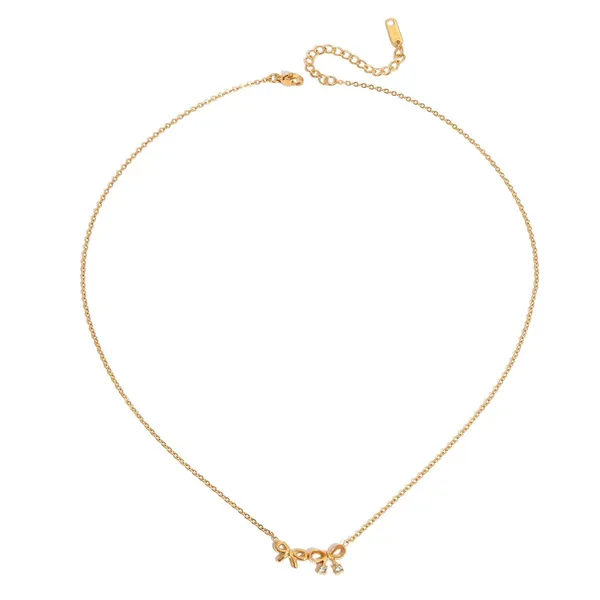 Ribbon_Sparkle_Necklace__Necklace_gold_Stainless_steel