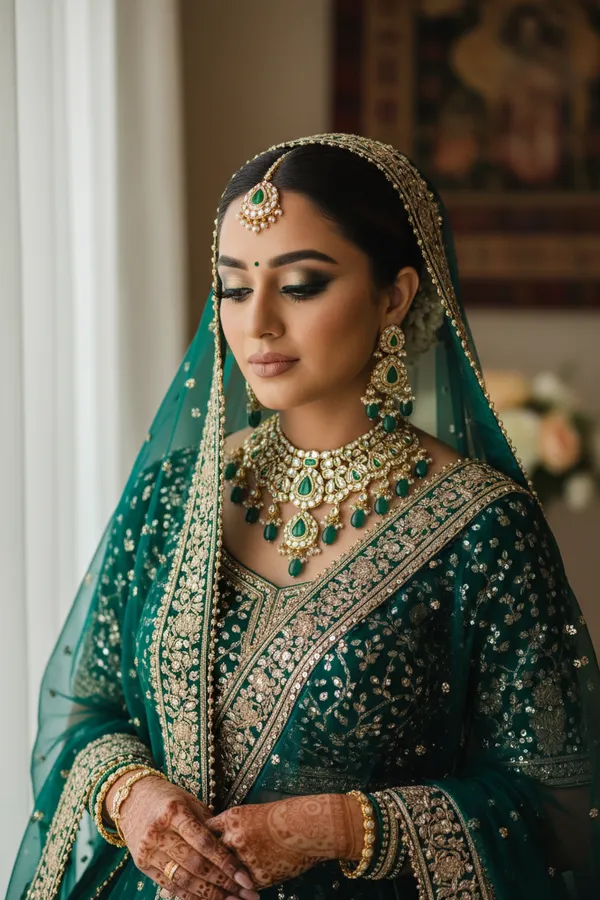 Hira_Green_Kundan_Polki_Necklace_Set__Necklace__gold_green_Stainless_steel