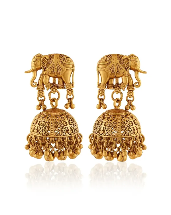 Gajraj_Elephant_Jhumki_Necklace_Set__Necklace__gold_Stainless_steel
