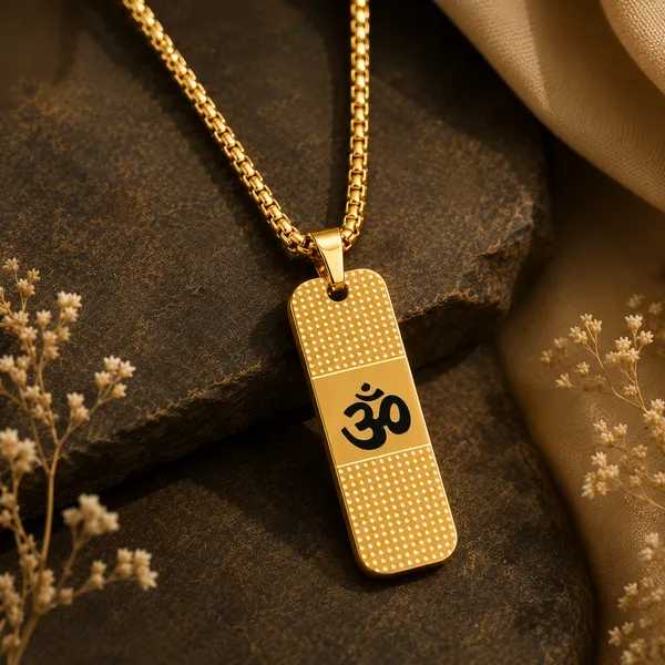 Om_Pendant_Gold_Chain_For_Men_24_Inch_Stainless_Steel_Necklace__Necklace_gold_Stainless_steel