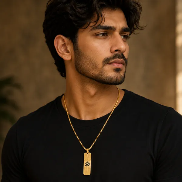 Om_Pendant_Gold_Chain_For_Men_24_Inch_Stainless_Steel_Necklace__Necklace_gold_Stainless_steel