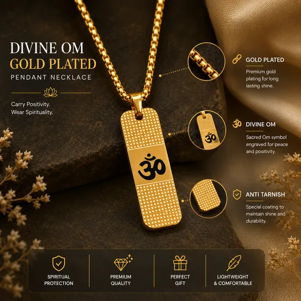 Om_Pendant_Gold_Chain_For_Men_24_Inch_Stainless_Steel_Necklace__Necklace_gold_Stainless_steel