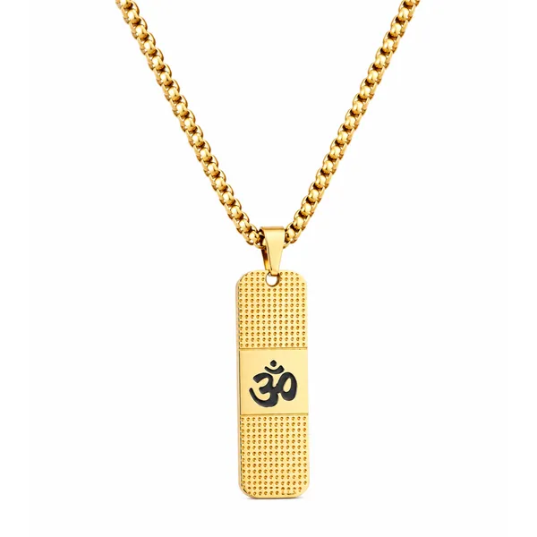 Om_Pendant_Gold_Chain_For_Men_24_Inch_Stainless_Steel_Necklace__Necklace_gold_Stainless_steel
