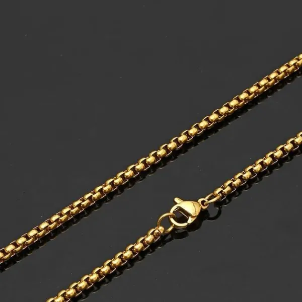 Gold_Filled_Box_Chain_Necklace_For_Men_21_Inch__Necklace__gold_Stainless_steel