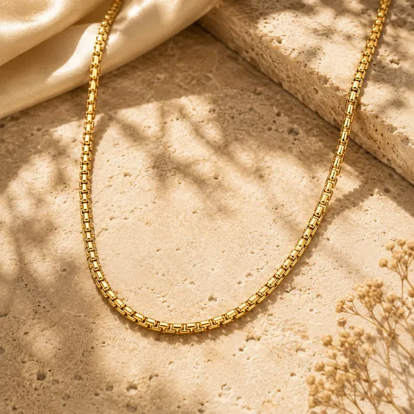 Gold_Filled_Box_Chain_Necklace_For_Men_21_Inch__Necklace__gold_Stainless_steel