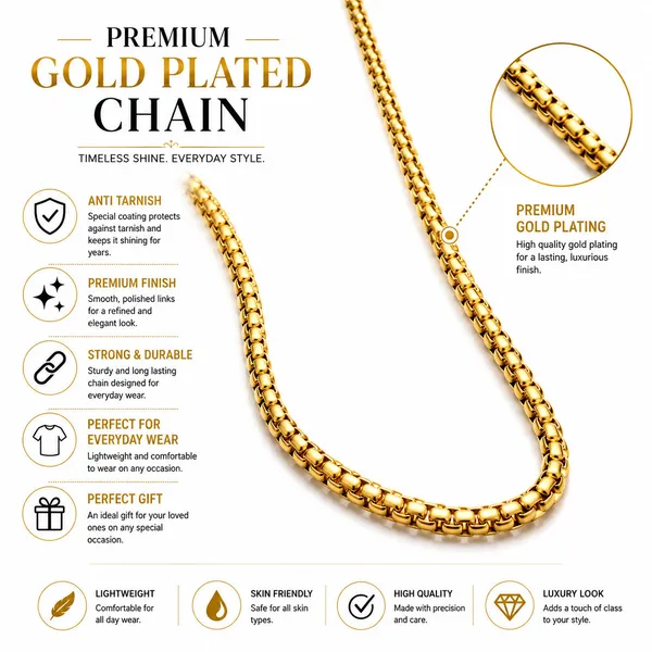 Gold_Filled_Box_Chain_Necklace_For_Men_21_Inch__Necklace__gold_Stainless_steel