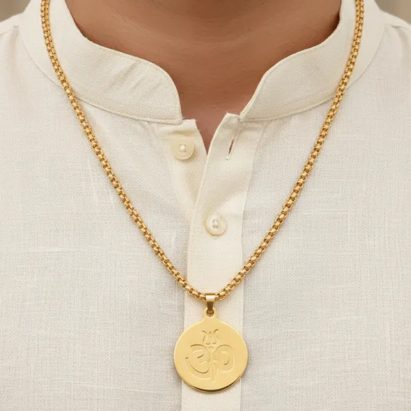 Om_Trishul_Pendant_Gold_Stainless_Steel_Necklace_Chain_For_Men_24_Inch__Necklace__gold_Stainless_steel