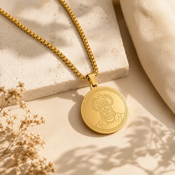 Hanuman_Gold_Plated_Pendant_Chain_For_Men_24_Inch__Pendant__gold_Stainless_steel