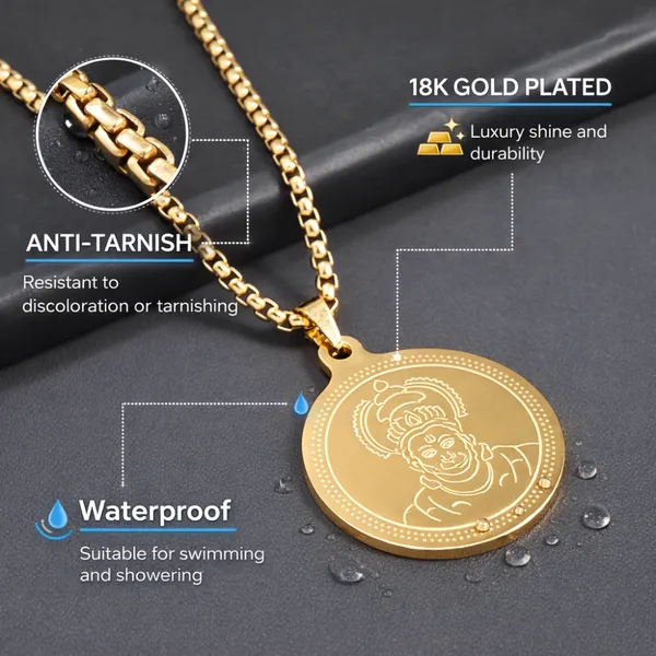 Hanuman_Gold_Plated_Pendant_Chain_For_Men_24_Inch__Pendant__gold_Stainless_steel