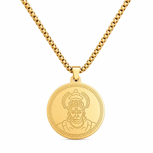 Hanuman_Gold_Plated_Pendant_Chain_For_Men_24_Inch__Pendant__gold_Stainless_steel