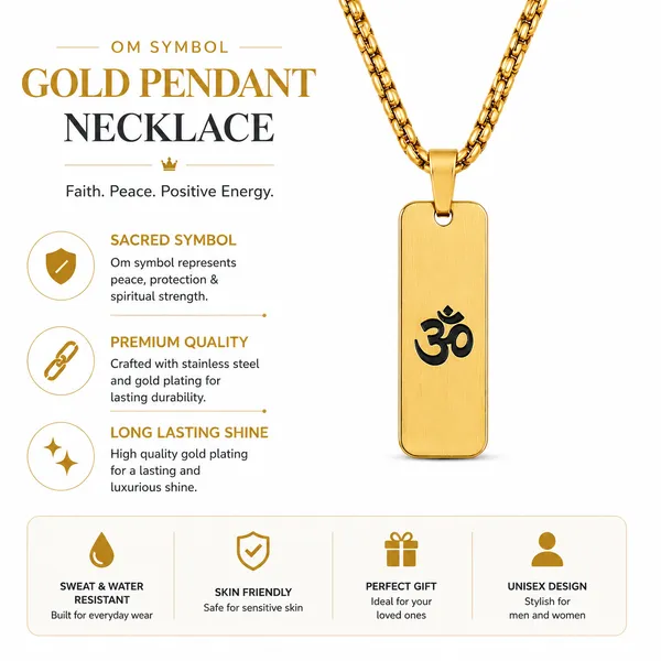 Om_Matte_Finish_Necklace_For_Men_24_Inch__Necklace__gold_Stainless_steel
