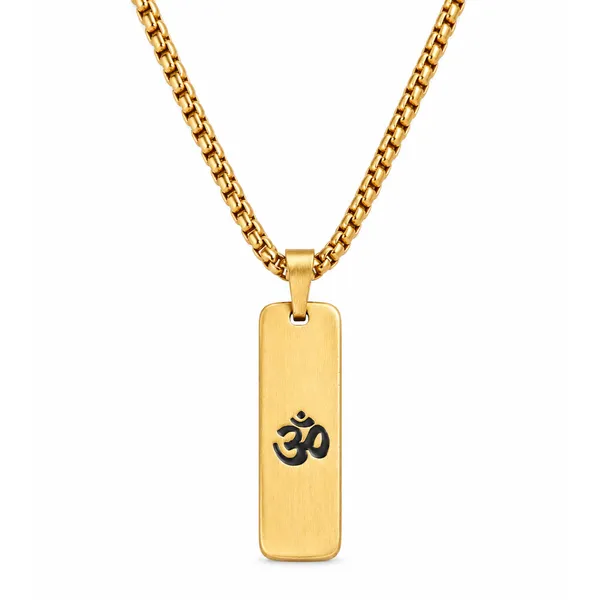 Om_Matte_Finish_Necklace_For_Men_24_Inch__Necklace__gold_Stainless_steel