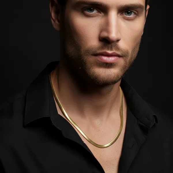 Luxury_Gold_Plated_3d_Snake_Chain_Necklace_For_Men_21_Inch__Necklace__gold_Stainless_steel