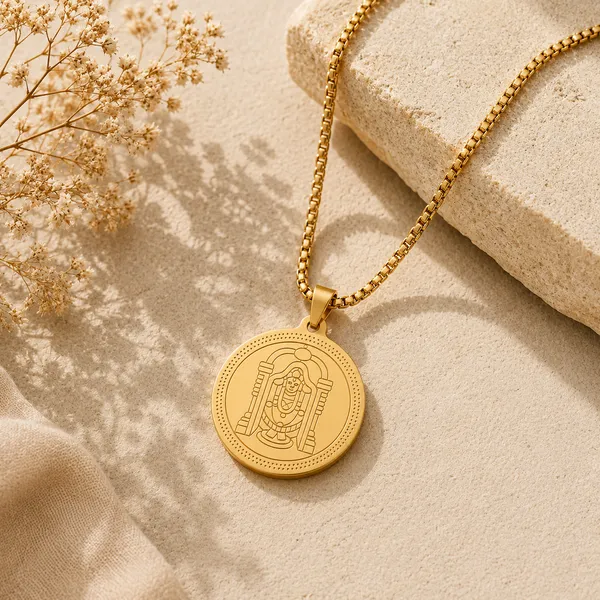 Divine_Tirupati_Balaji_Pendant_Gold_Stainless_Steel_Necklace_Chain_For_Men_24_Inch__Necklace__gold_Stainless_steel