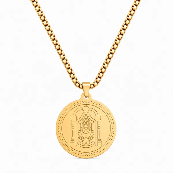 Divine_Tirupati_Balaji_Pendant_Gold_Stainless_Steel_Necklace_Chain_For_Men_24_Inch__Necklace__gold_Stainless_steel