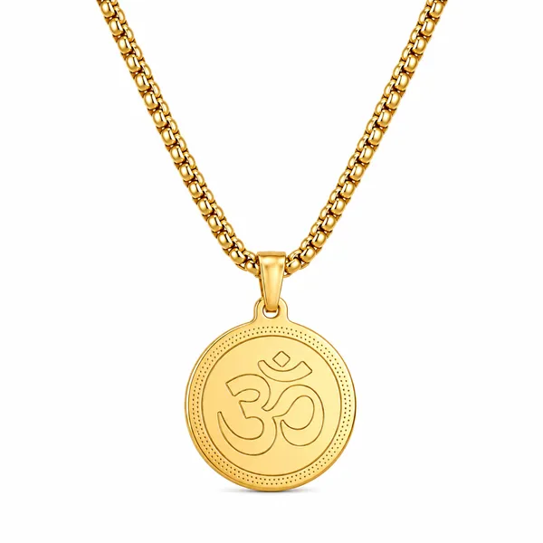 Om_Pendant_Gold_Stainless_Steel_Necklace_Chain_For_Men_24_Inch__Necklace__gold\_Stainless_steel