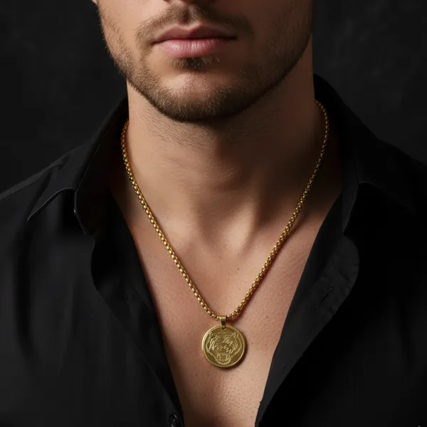Tiger_Gold_Stainless_Steel_Pendant_Necklace_For_Men__Necklace__gold_Stainless_steel