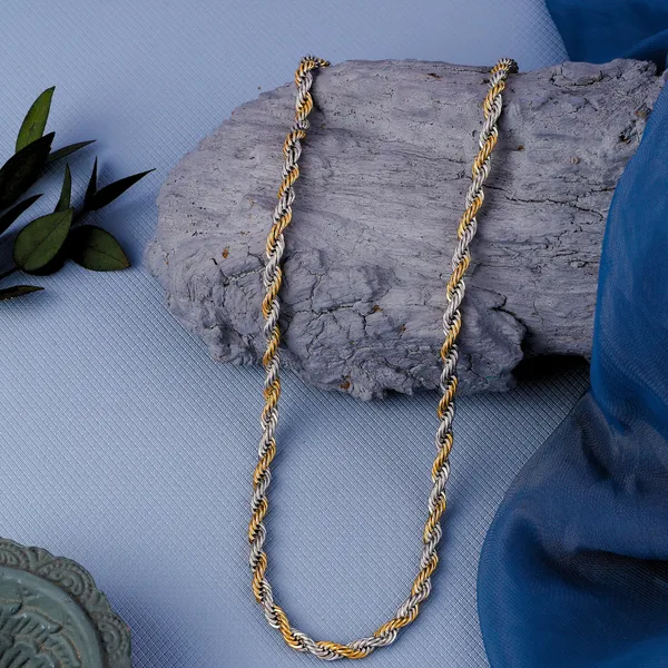 Branta_Men_S_Gold_Silver_Twist_Chain_21_5_Inch__chain_gold_Stainless_steel