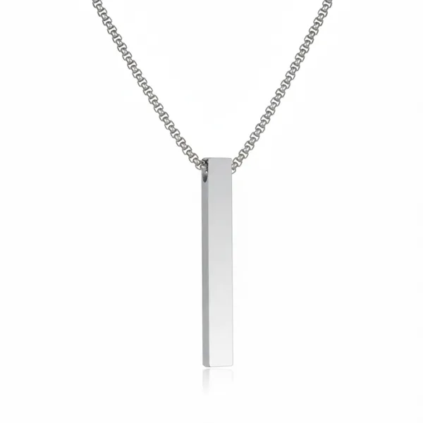 Silver_Bar_Pendant_Chain_Necklace_For_Men__Necklace__silver_Stainless_steel