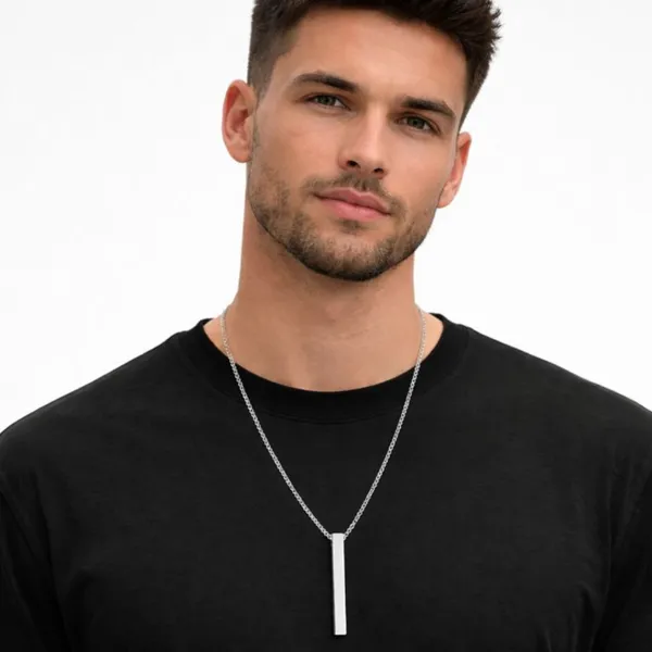 Silver_Bar_Pendant_Chain_Necklace_For_Men__Necklace__silver_Stainless_steel