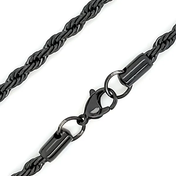 Black_Rope_Chain_Necklace_For_Men_22_Inch__Necklace__gold_Stainless_steel