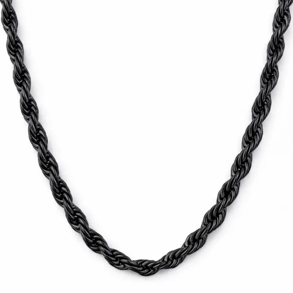 Black_Rope_Chain_Necklace_For_Men_22_Inch__Necklace__gold_Stainless_steel
