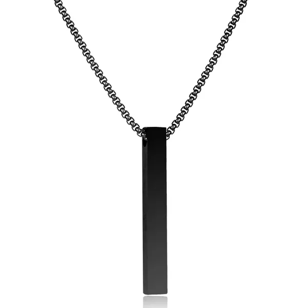 Black_Bar_Pendant_Chain_Necklace_For_Men__Necklace__black_Stainless_steel