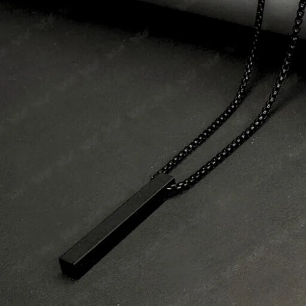 Black_Bar_Pendant_Chain_Necklace_For_Men__Necklace__black_Stainless_steel