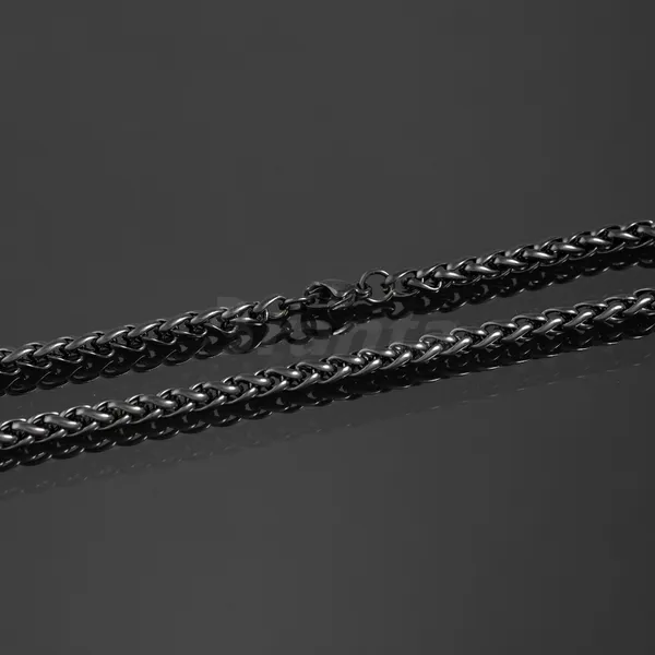 Black_Stainless_Steel_Wheat_Chain_For_Men_21_5_Inch__chain_black_Stainless_steel