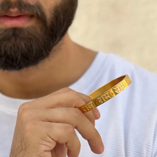 Divine_Ram_Men_S_Gold_Bracelet__Bracelet__gold_Stainless_steel