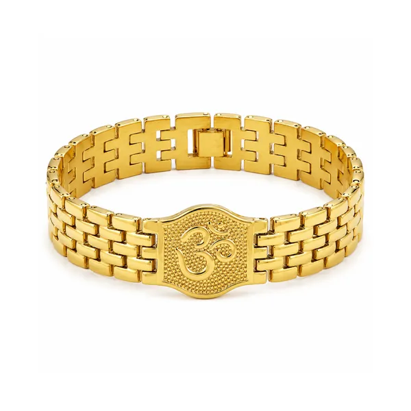 Premium_Om_Gold_Bracelet_For_Men__Bracelet__gold_Stainless_steel