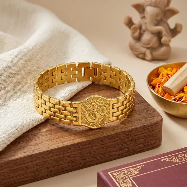 Premium_Om_Gold_Bracelet_For_Men__Bracelet__gold_Stainless_steel