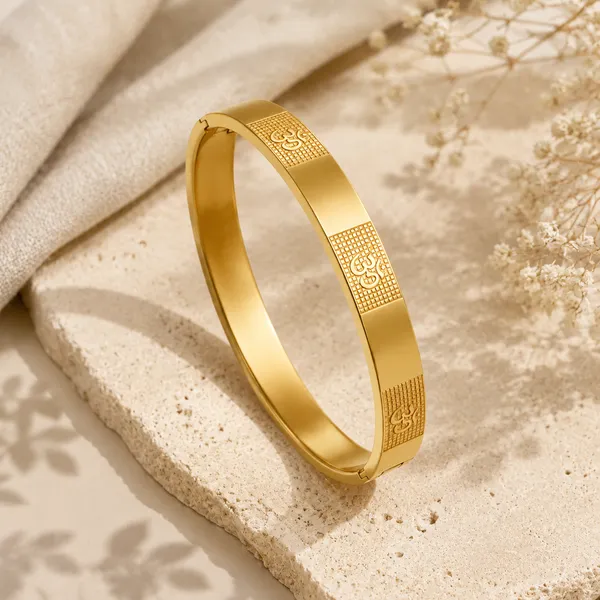 Om_Carving_Premium_Bracelet_For_Men_Gold_Bracelet__Gold_Stainless_steel