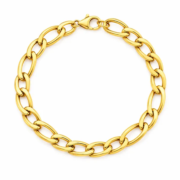 Classic_Gold_Curb_Chain_Bracelet_8_Inch__Bracelet__gold_Stainless_steel