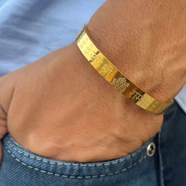 Jai_Shree_Ram_Men_S_Gold_Bracelet__Bracelet__gold_Stainless_steel