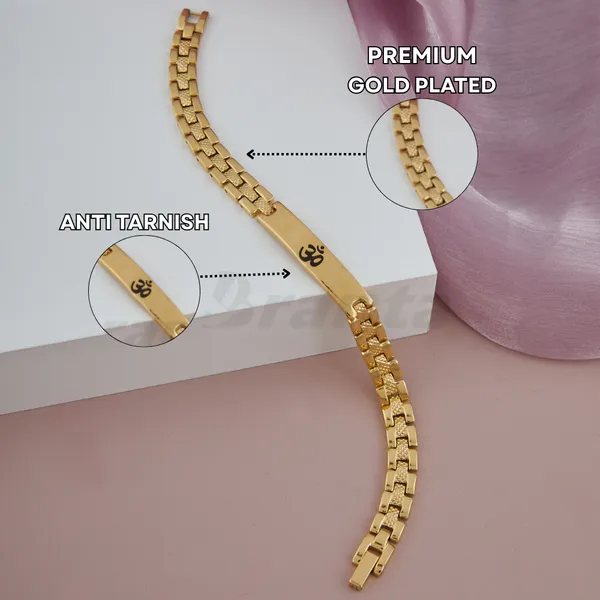 Shiny_Om_Loose_Gold_Bracelet_For_Men_8_Inch__Bracelet__gold_Stainless_steel