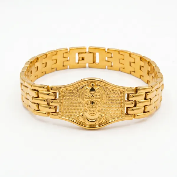 Premium_Hanuman_Gold_Bracelet_For_Men_8_Inch__Bracelet__gold_Stainless_steel